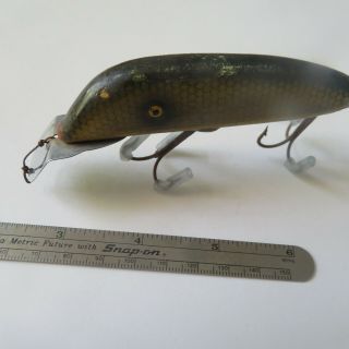 Fishing Lures South Bend Vintage 4 " Wood Min - Oreno Black & Gold Scales