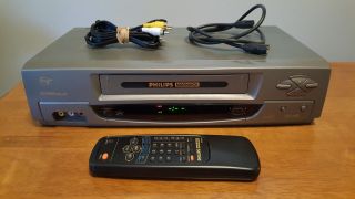 Philips Magnavox Vra633at21 Vcr Hi - Fi Stereo Video Cassette Recorder W/ Remote