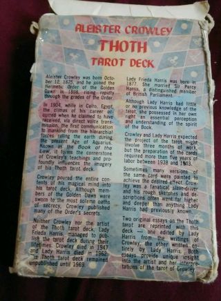 Vintage 1969 1st edition Thoth Tarot Cards Aleister Crowley Unique Variation 3