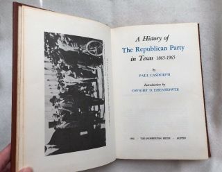A History of the Republican Party of Texas 1865 - 1965 Signed Casdorph Limited Ed 3