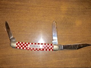 Vintage Purina Advertising Kutmaster 3 - Blade Pocket Knife