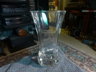 Vintage White House Etched Crystal Glass Flower Vase Marked France Vg