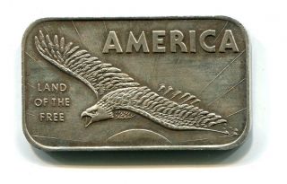 1oz.  999 Silver Bar | America Land Of The | Vintage Bar (rc16974)