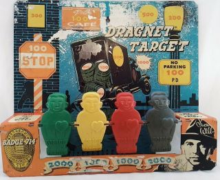 Vintage 1955 Knickerbocker Dragnet Metal Target Game Play Toy Collectible