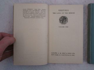 Elias Lonnrot KALEVALA The Land of the Heroes 1951 Everyman ' s Library 2 Vol ' s 3