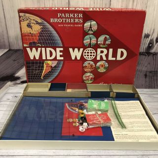 Vintage 1957 Wide World Board Game Parker Brothers Almost Complete (V7 2