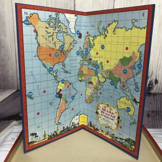 Vintage 1957 Wide World Board Game Parker Brothers Almost Complete (V7 5