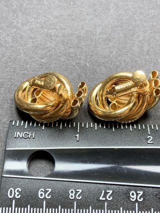 Signed Napier Vintage Screw Back Earrings Large Gold Tone 2