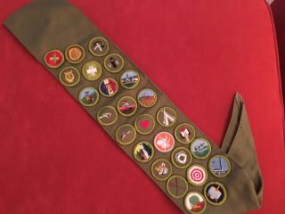 Vintage Boy Scout Merit Badge Sash - 1960’s 1970’s