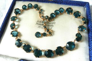 Vintage Jewellery Sapphire Blue Open Backed Necklace