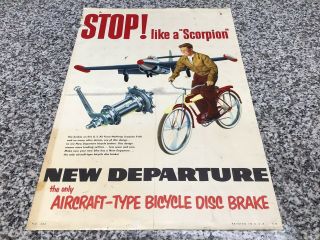 Vintage Departure Bicycle Brake Sign Poster Stop Like A Scorpion