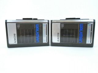 2 Vintage Sony Walkman Wm - F41 Am/fm Radio Cassette Player -