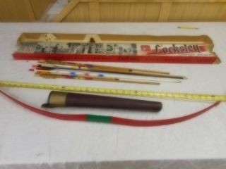Vintage Youth Archery Set In Orginal Box Wood Bow,  Arrows Quill Etc Shape