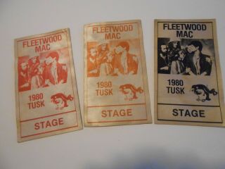 3 Different 1980 Vintage Fleetwood Mac Tusk Tour Passes Stevie Nicks