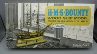 Vintage Scientific H.  M.  S.  Bounty Wood Ship Model - Collector 