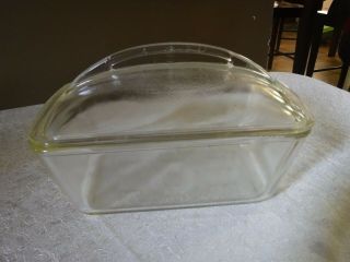 Vintage Westinghouse Covered Clear Glass Refrigerator Loaf Dish Pan With Lid