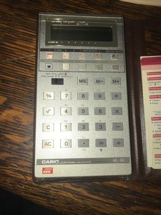 Vintage Casio Ml - 90 Melody Clock Calculator And Papers 2