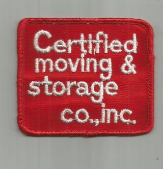 1960s Vintage Certified Moving And Storage Co Inc Trucking Truck Driver Patch Nj