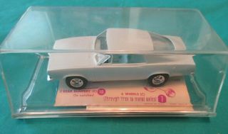 Vintage Amt Plymouth Barracuda Dealer Promo Model Toy Car & Display Case