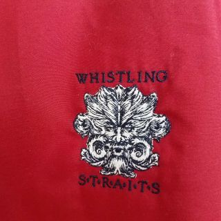 Vintage Whistling Straits Red Authentics Ahead Pullover Jacket Men XL Sharp EUC 6