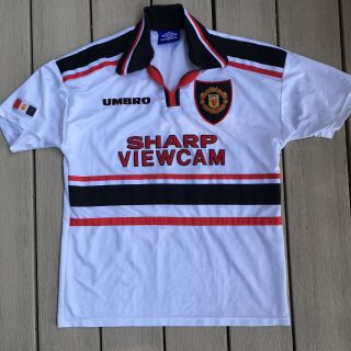 Vintage 1997 - 1999 Manchester United Away Umbro Soccer Jersey Shirt Medium