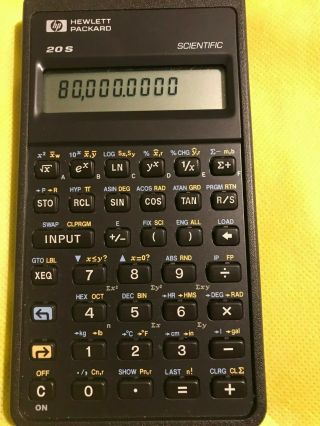 Vintage Hewlett Packard 20s Scientific Calculator With Case - 1987 Great
