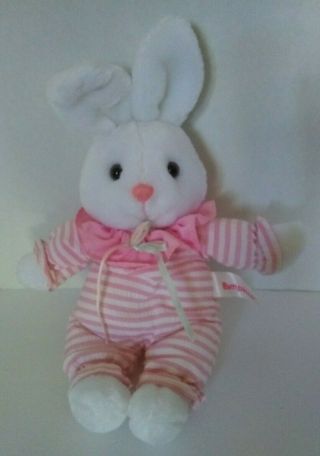 Vtg 1991 Russ Bumpkins Pink Bunny Rabbit Plush Soft Toy 10 " Striped Sleeper