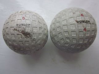 2 Vintage Mesh Golf Balls : " Dunlop " C.  1920 - 30