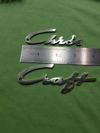 Chris Craft vintage chrome plated logo badge project/restoration small version 3