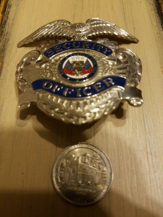 Vintage Obsolete Security Officer Badge For Uniform Hat,