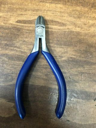 Vintage Craftsman 4 " Side Cutter Mini Pliers No Part Blue Grips Made In Usa