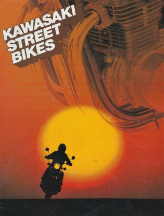 Vintage 1976 Kawasaki Street Bikes Kz1000 Kz750 Kz650/4 Sales Brochure