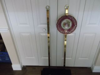 Vintage Solid Brass 4 Plate Wall Hanger Vertical Or Horizontal 43 Inches