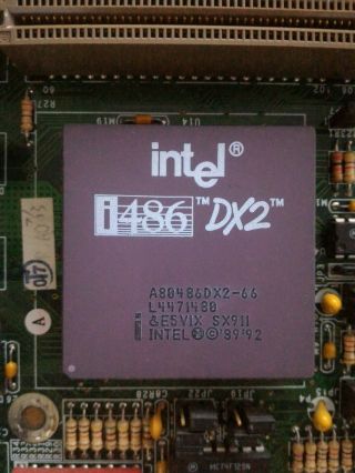 Intel I486 Dx2 A80486dx2 - 66 Sx911 Socket 3 Cpu 66mhz Vintage Ceramic Processor