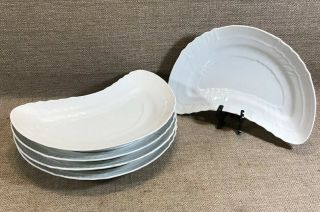 Vintage Set 5 Richard Ginori White Bone Scrap Plate Dishes Made In Italy