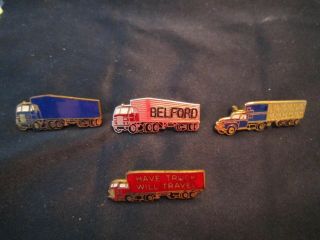 (4) Hook Fast Trucker Hat Pins - Vintage " Usa " Abalone And Metal - Peco Truckstop,  Ky.