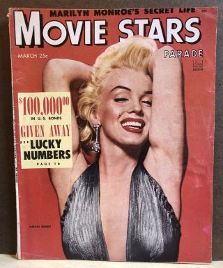 Vintage Movie Stars Parade March 1954 Vol.  14 No 4 Lovely Marilyn Monroe Cover