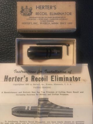 Vintage Herter’s Recoil Eliminator,  1952,  Instructions,  Hunting