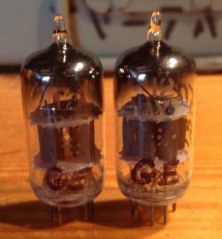 Matched Pair Ge 12ay7 Audio Tubes " D " Getter - Usa Made -