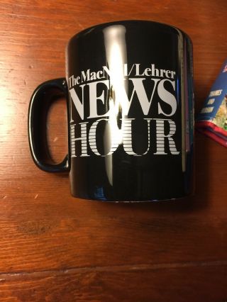Vintage Pbs Macneil/lehrer News Hour Mug Black