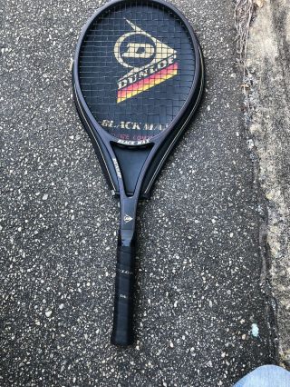 Vintage Dunlop Black Max Mid - Size Composite Tennis Racquet 4 1/4 " Grip Euc