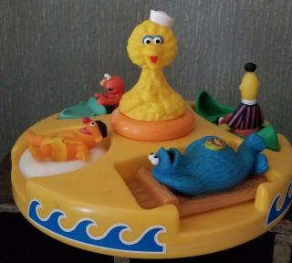 Vintage Sesame Street Bath Tub Toy Bert Ernie Big Bird Elmo Cookie Monster