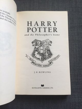 Harry Potter & The Philosopher’s Stone,  Scholastic Edition,  1st Printing 3