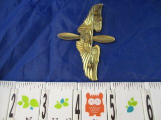Vintage Sterling Silver and Gold Filled Truart Wing and Propeller Pilot Pin 5