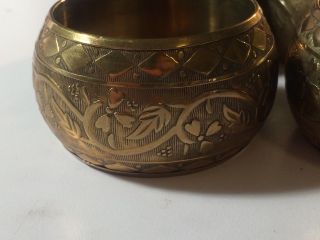 Vintage Brass Flower Vine Napkin Ring Set Of 6 Euc India