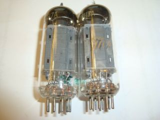 One Matched Pair 12bh7 Tubes,  Rca & Rca For Marconi,  High Ratings