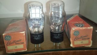 1956 Nos Nib True Matched Pair Ge Type 26 St 126 226 Tube Tv - 7 Strong