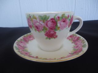 Vintage Royal Doulton Raby Rose D5533 Tea Cup & Saucer Set Pink Roses