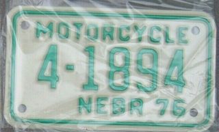 Vintage Nebraska 1976 Motorcycle License Plate In Plastic 4 - 1894 ^