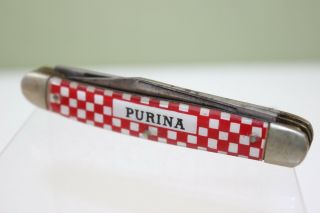 Vintage PURINA Kutmaster 3 Blade Pocket Knife - Open Length 6 
